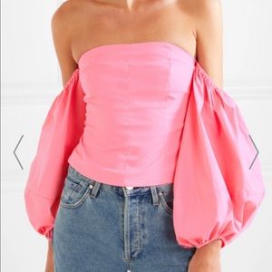 STAUD pink off the shoulder top